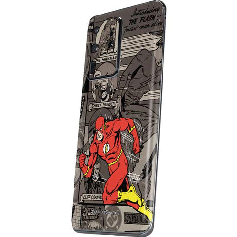 DC Comics The Flash Vintage Action pose pattern Galaxy S20 Ultra 5G Skin